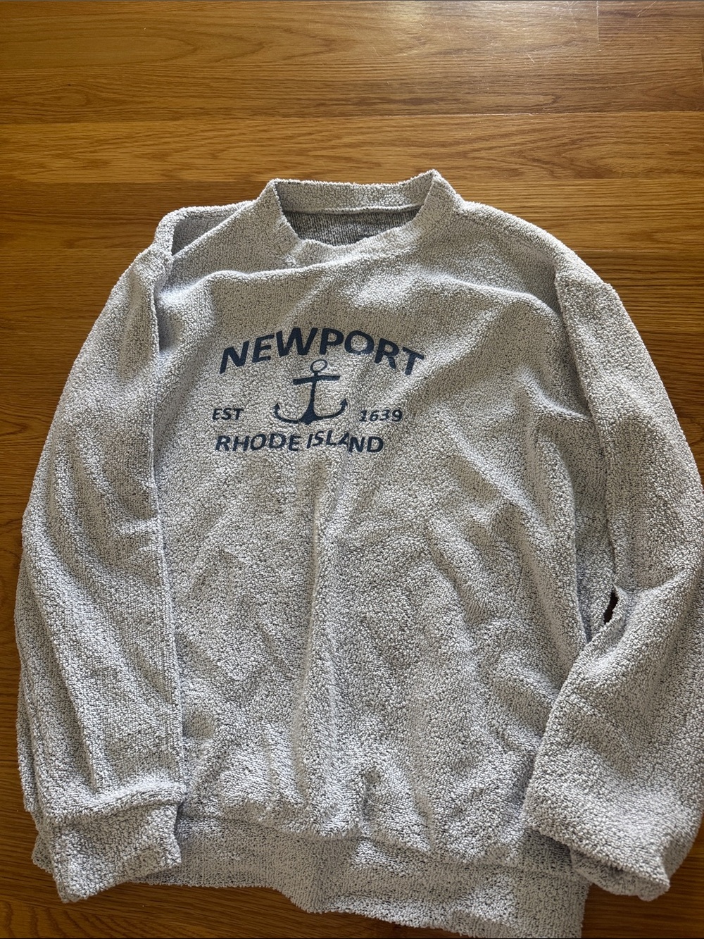 Newport Rhode Island Men's Light Gray Sherpa Sweater